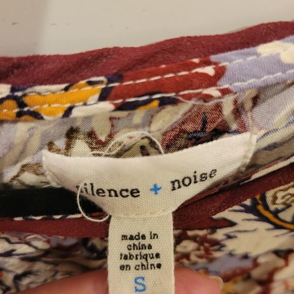 S SILENCE + NOISE ANTHROPOLOGIE FLOWY FLORAL BACK ZIP DRESS SMALL - Picture 4 of 13